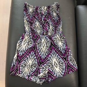 Strapless Romper with Pockets